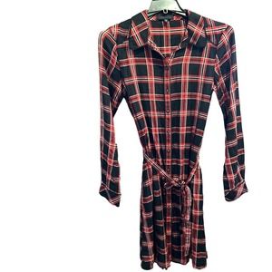Sanctuary Anthropologie Jordane Shirt Dress In Dylan Plaid Red Women’s Small
